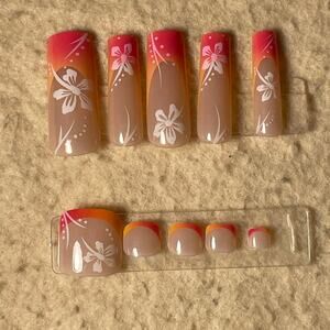 48 pcs Matching Press on Toe and Nails